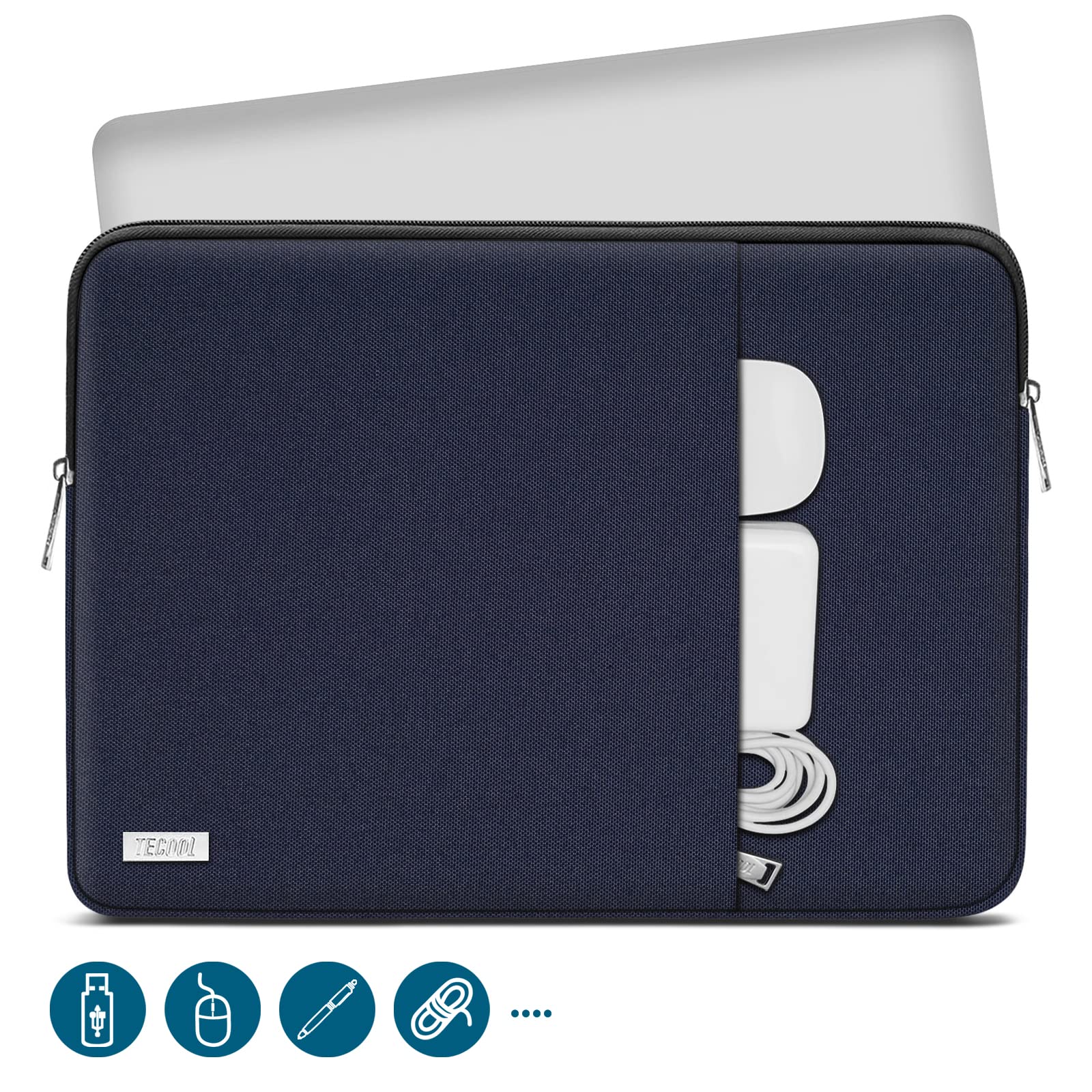 TECOOL Custodia PC Portatili per MacBook Air 13,6 Pollici M4 M3 M2 2025 2024 2022,MacBook Air/Pro 13 Pollici M2 M1 2022-2016,12,3-13 Surface Pro 11/10/9/8/7/7+/6,Porta Computer Sleeve 13,Blu Scuro