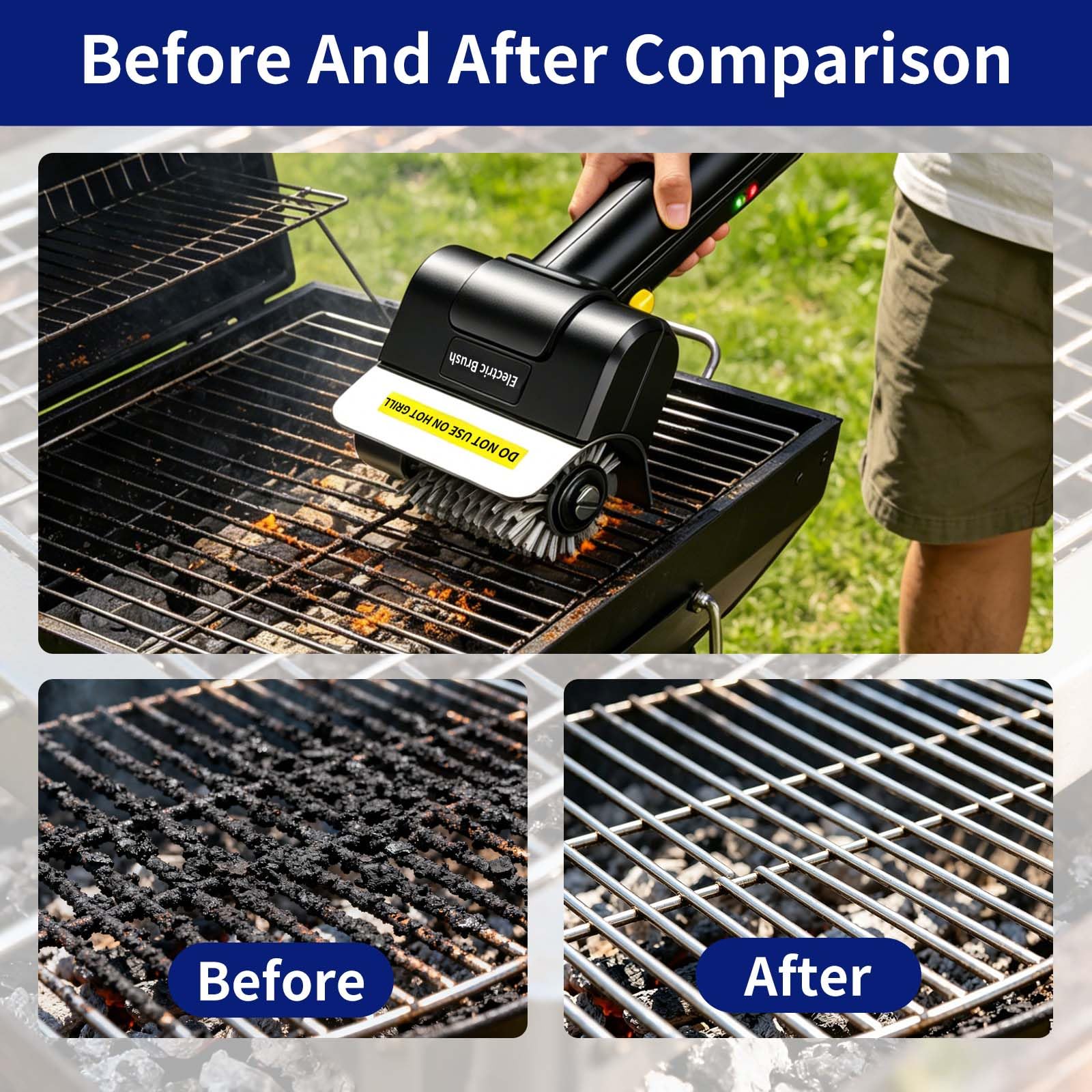 Elettrica Spazzola Barbecue Ricaricabile Senza Fili, Autonomia Di 90 Minuti, Pulizia Multifunzione Da Ruggine E Sporco (Adatta Per Griglie, Reti Metalliche, Cucina)