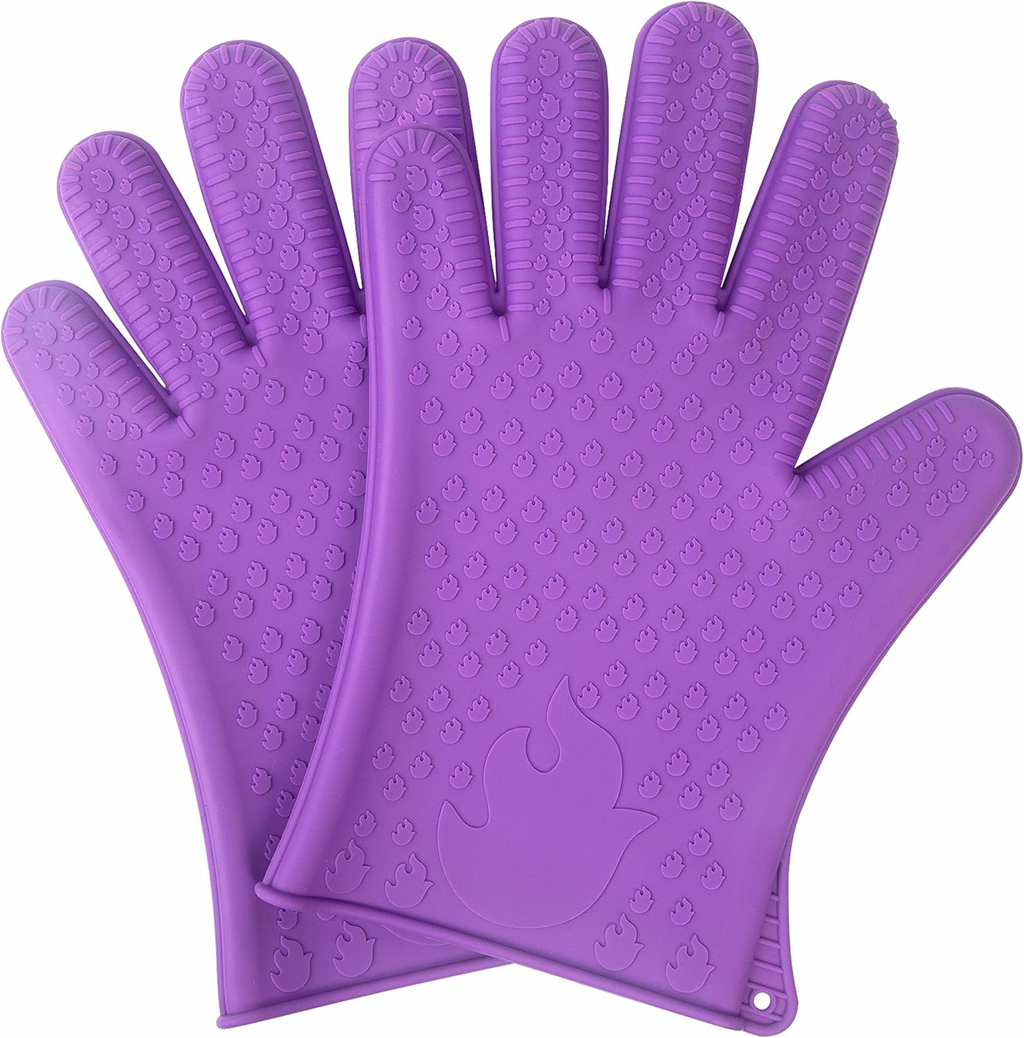 BBQ Gloves Purple NonSlip Grill Gloves Heat Proof for