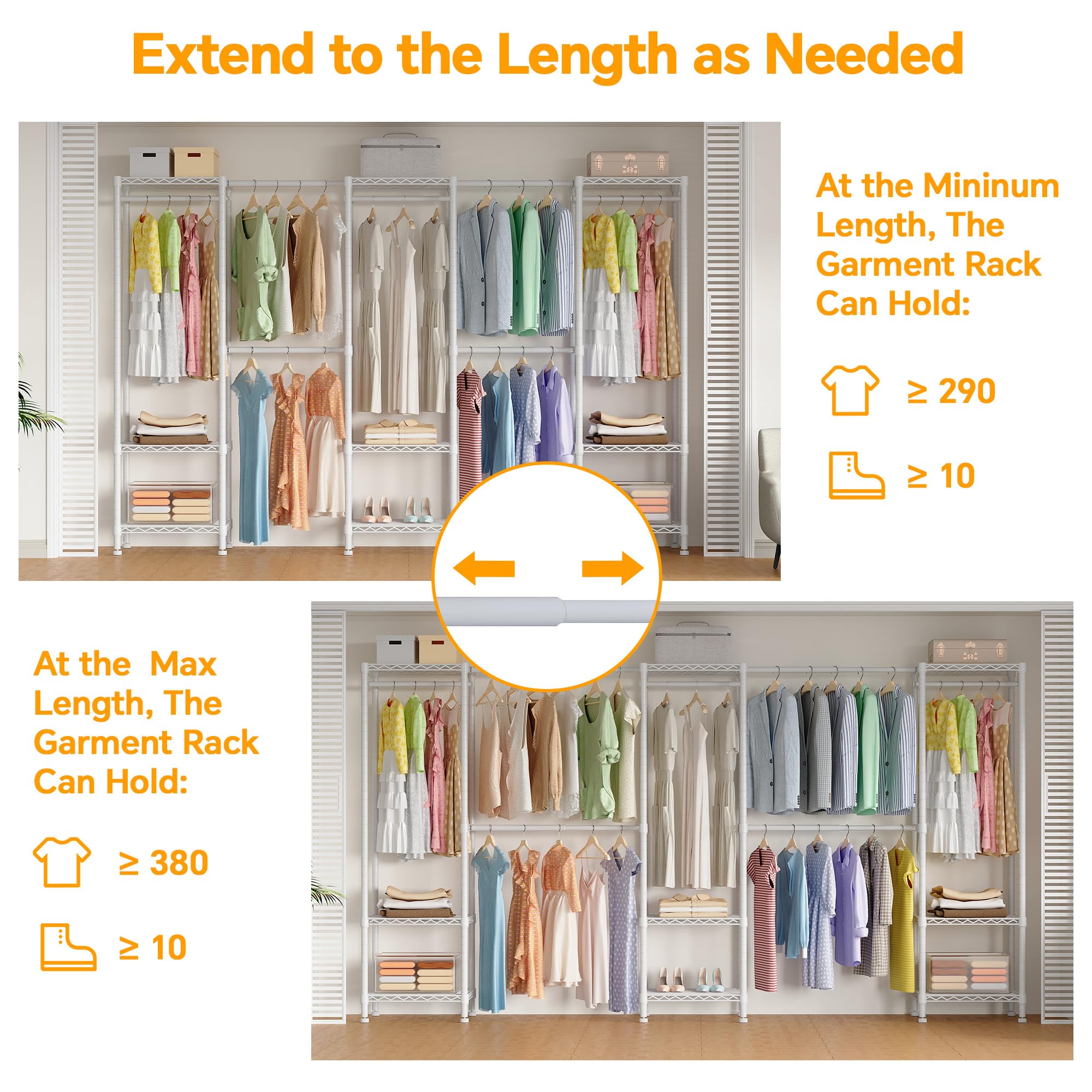 The 5 Best Wardrobe Armoires in 2026 2 Higeego H11 Heavy Duty Garment Rack, Open Clothing Rack Wardrobe with Shelves — product photo