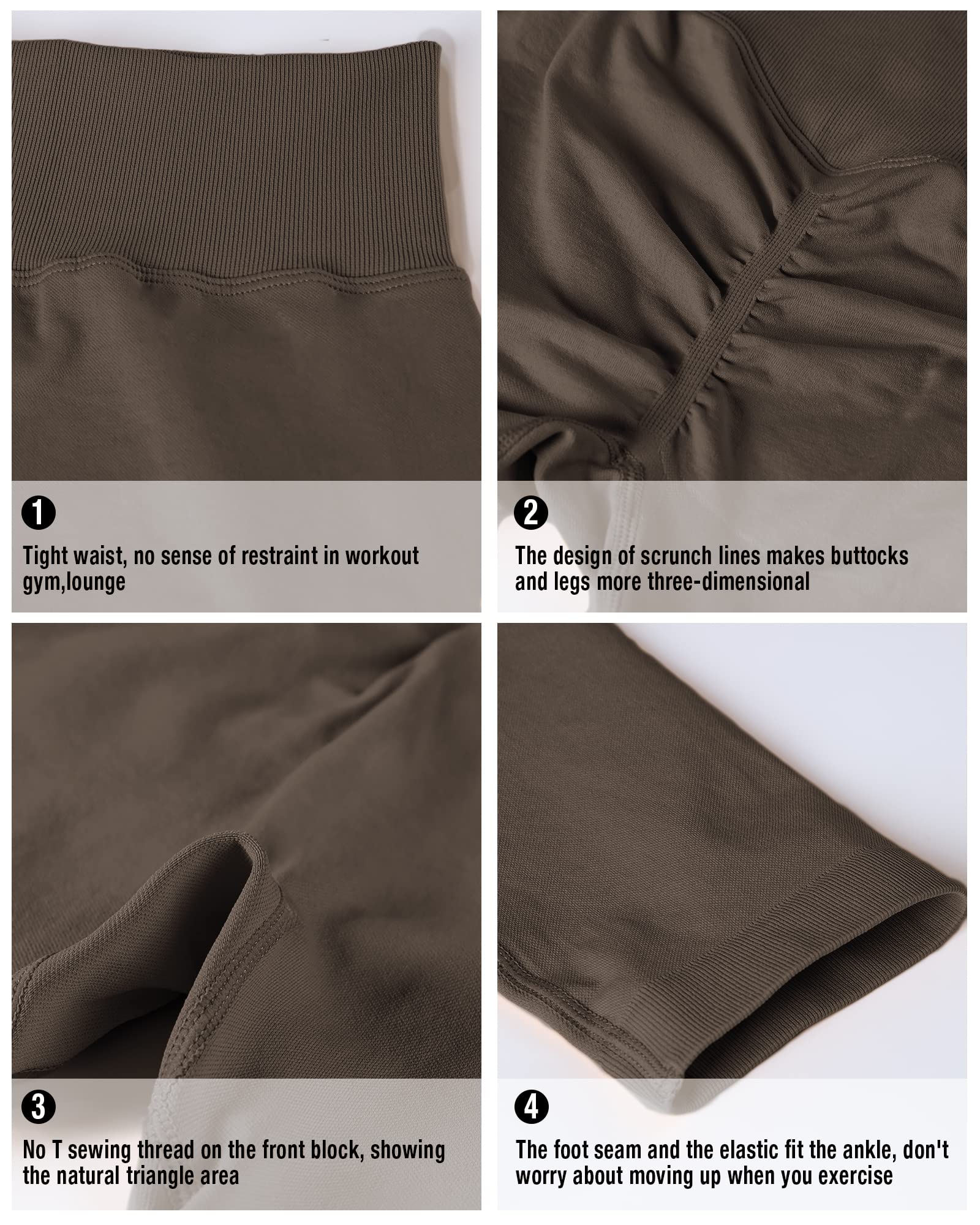 SALSPOR Workout Leggings for Women, Butt Lifting Gym Scrunch Butt Seamless Leggings