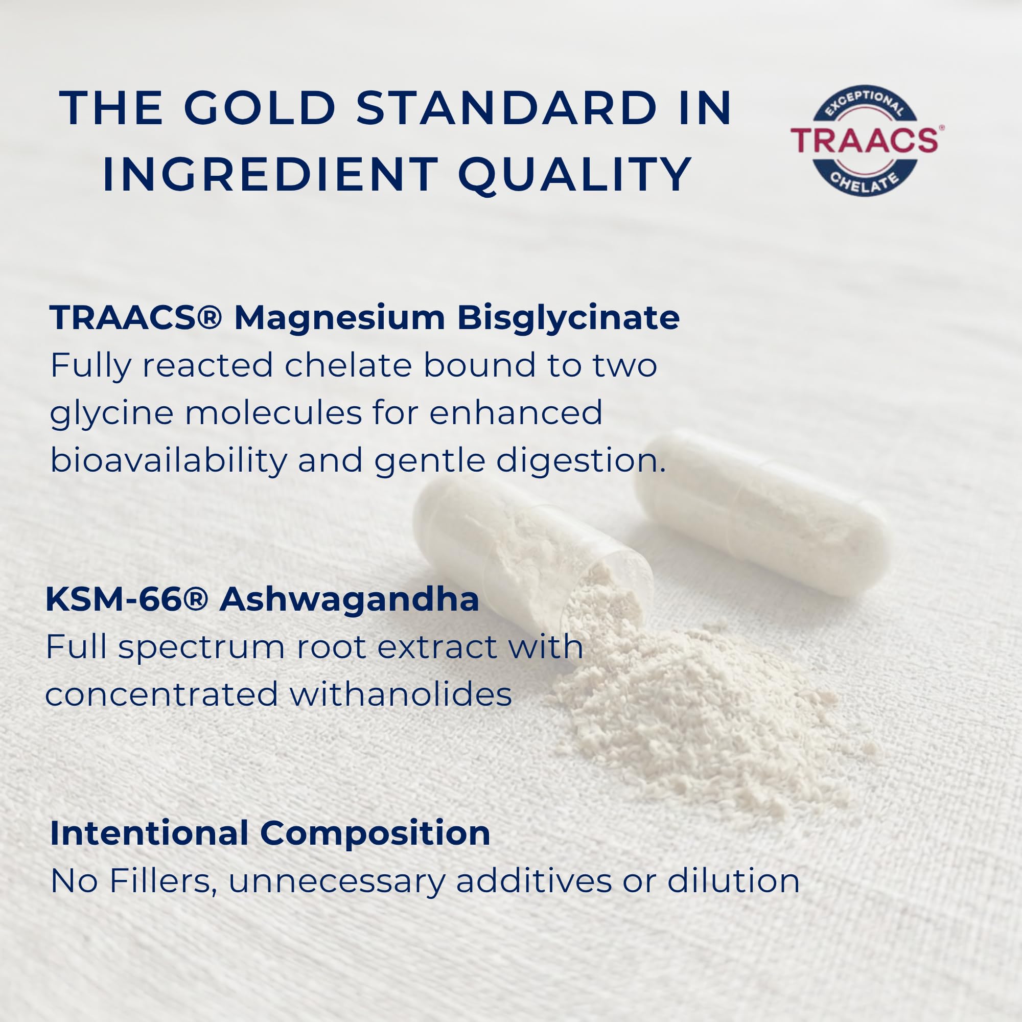 Magnesium Bisglycinate 500mg + KSM-66 Ashwagandha 300mg + L-Theanine 200mg, TRAACS High Absorption Chelated Magnesium Glycinate Supplement for Sleep, Stress & Cognition, 60 Vegan Capsules — Amazon image 5