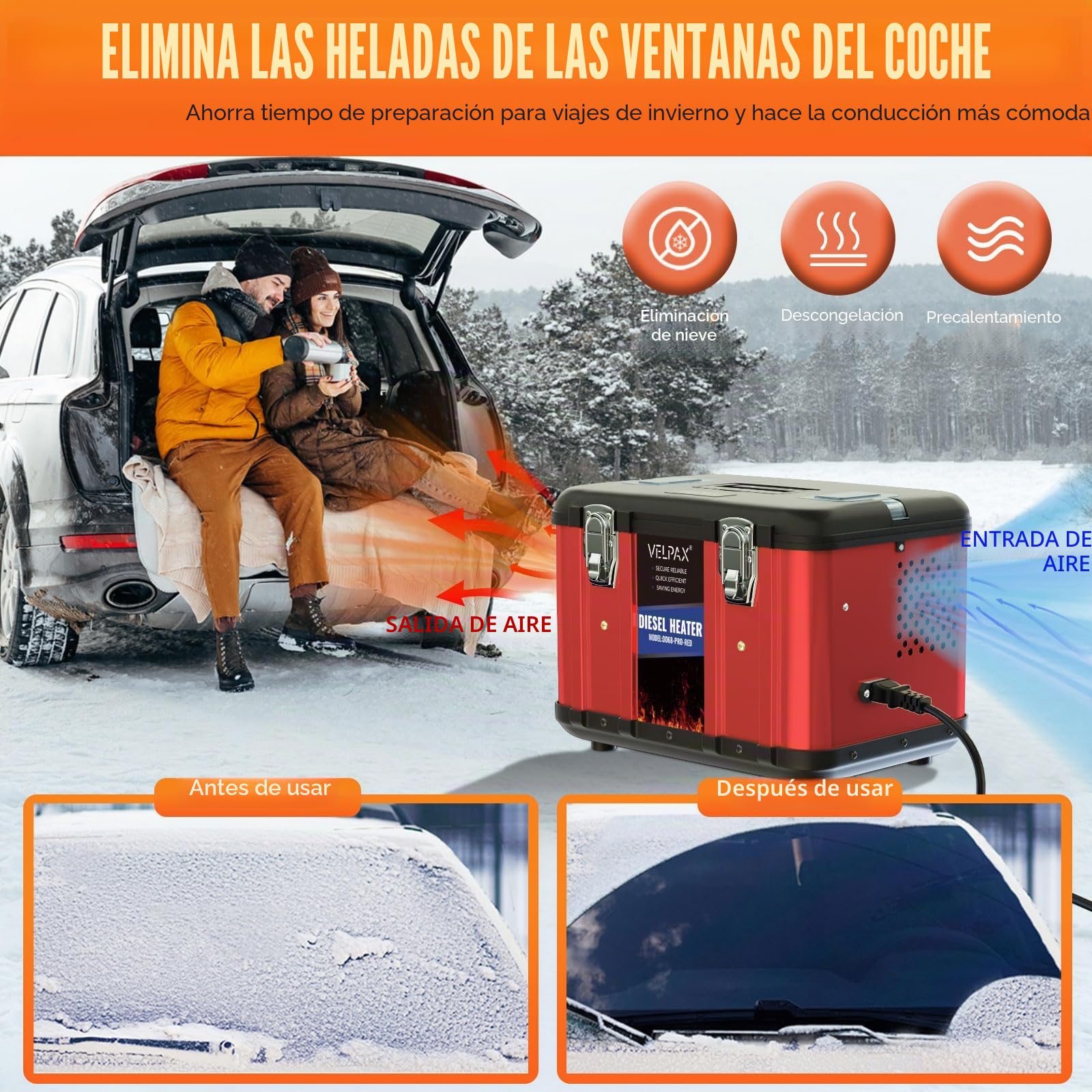 Calentador de Aire Diésel 12 V, 8 kW, calefacción de estacionamiento, Consumo 0,18-0,48 l/h, con pantalla LCD y mando a distancia, para autobuses, camiones