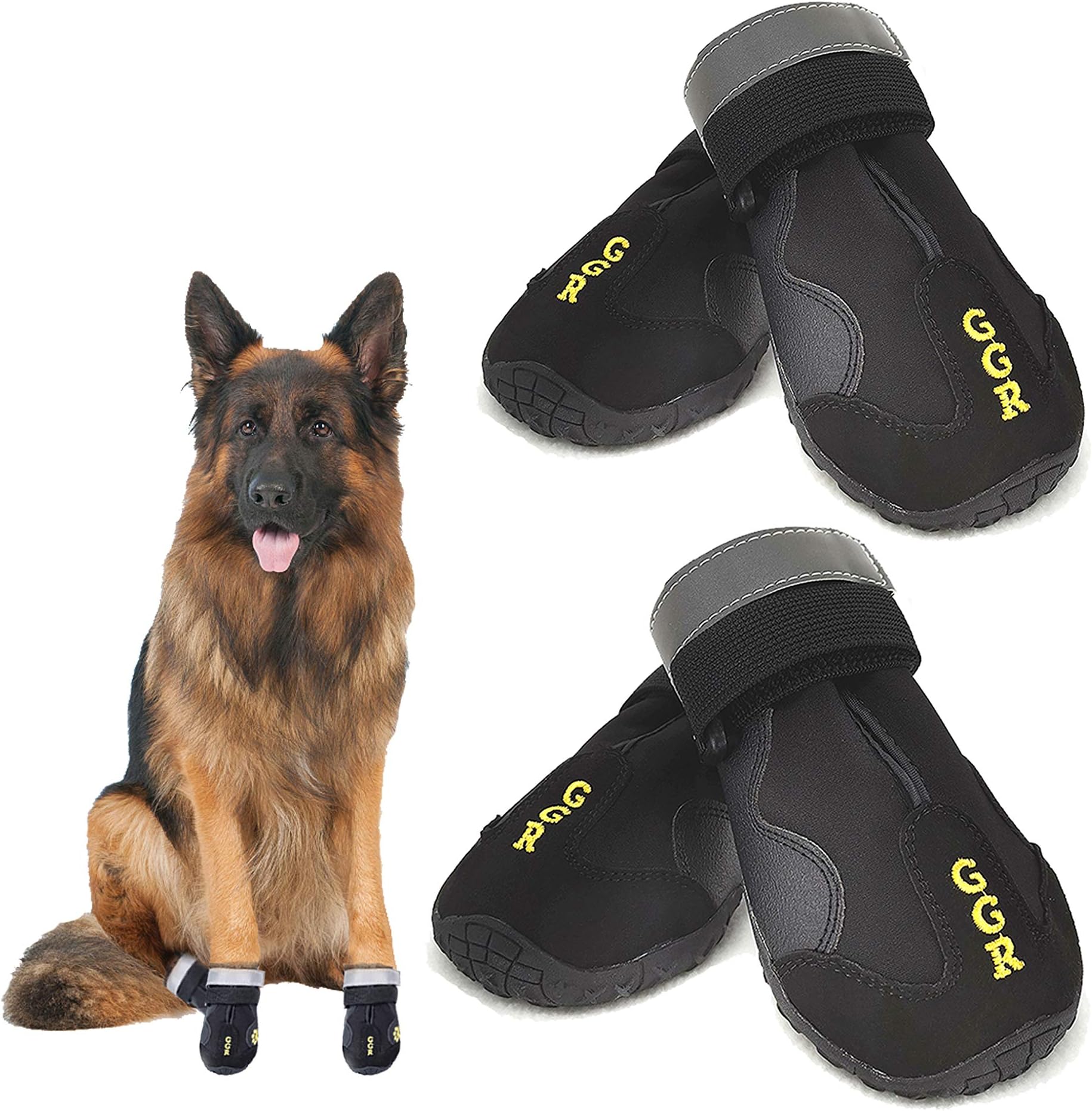GGR Dog Shoes Pet Boots 4 Pcs Outdoor Waterproof and Wearproof Running Shoes for Dogs Pet Rain Boots