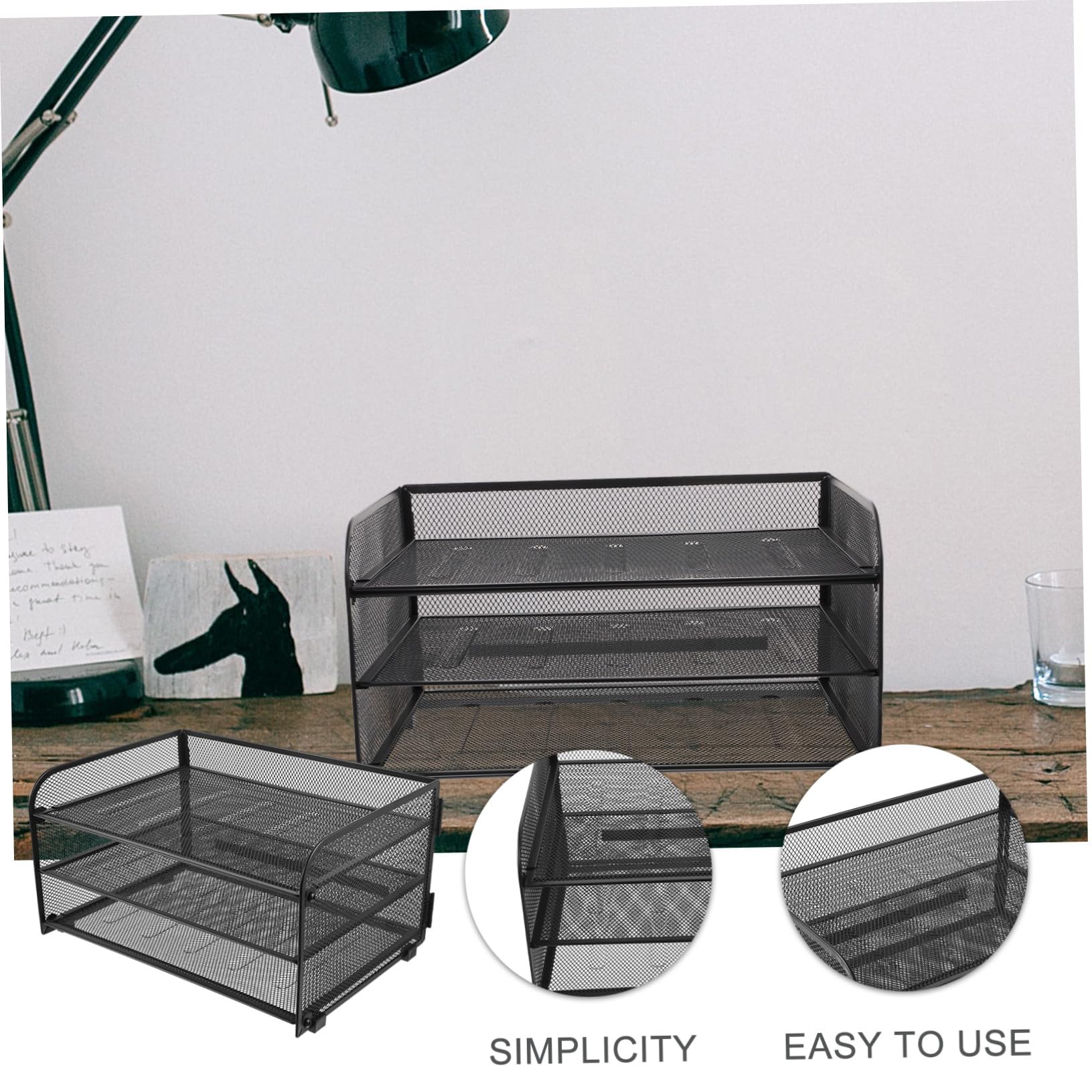 TOPBATHY Organizzatore Documenti Da Scrivania In Metallo Smontabile Porta Cartelle Multiuso Per Ufficio Casa Desktop Holder