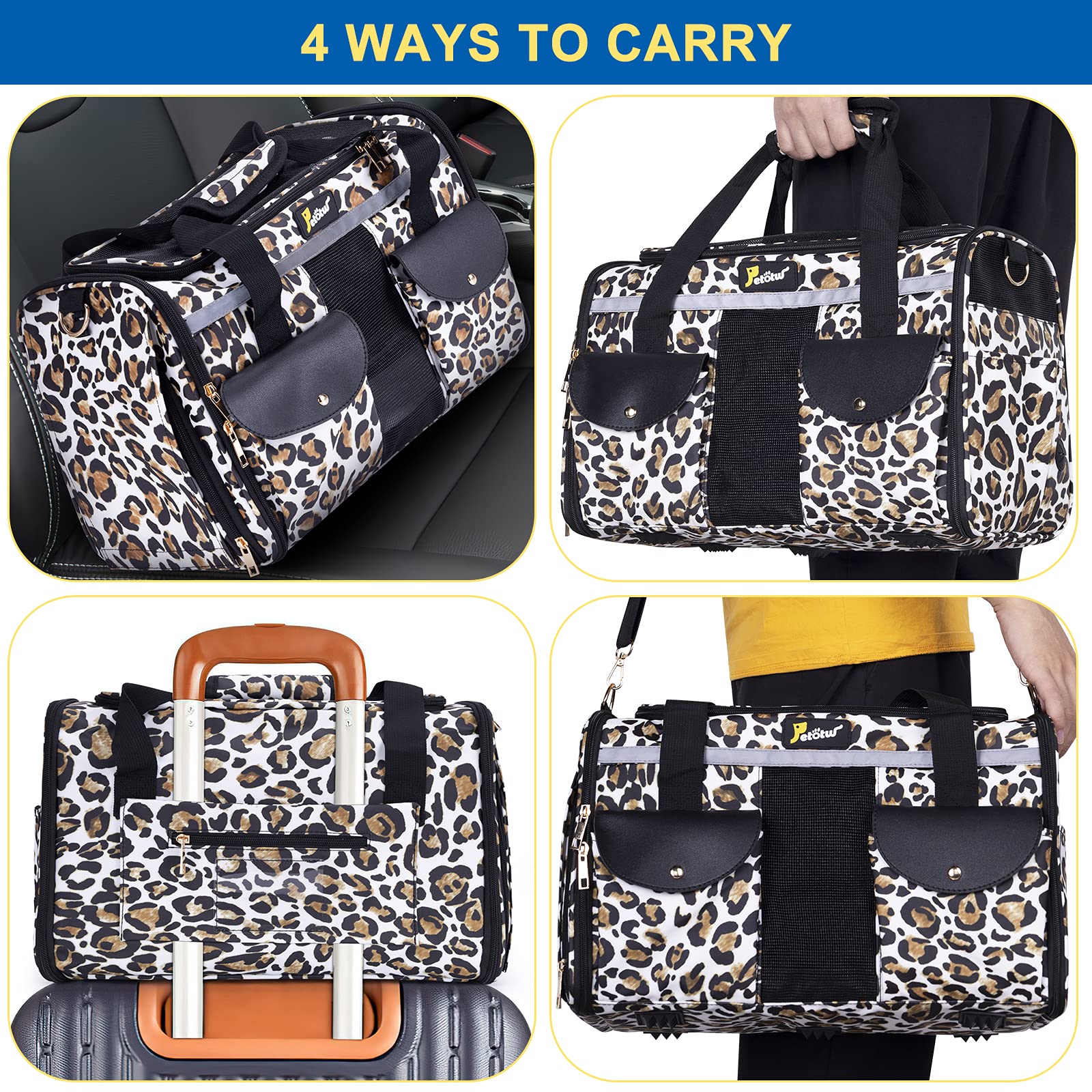 sac de transport pour animaux de compagnie et chat cage de transport souple pour chien et chat, approuvé par les compagnies aériennes