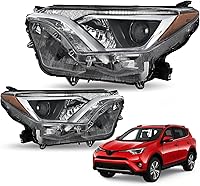 Vista 9 de JSBOYAT Conjunto de faros halógenos de repuesto para faros RAV4 2016 2017 2018, no compatible con modelo LED, lado derecho del pasajero y lado