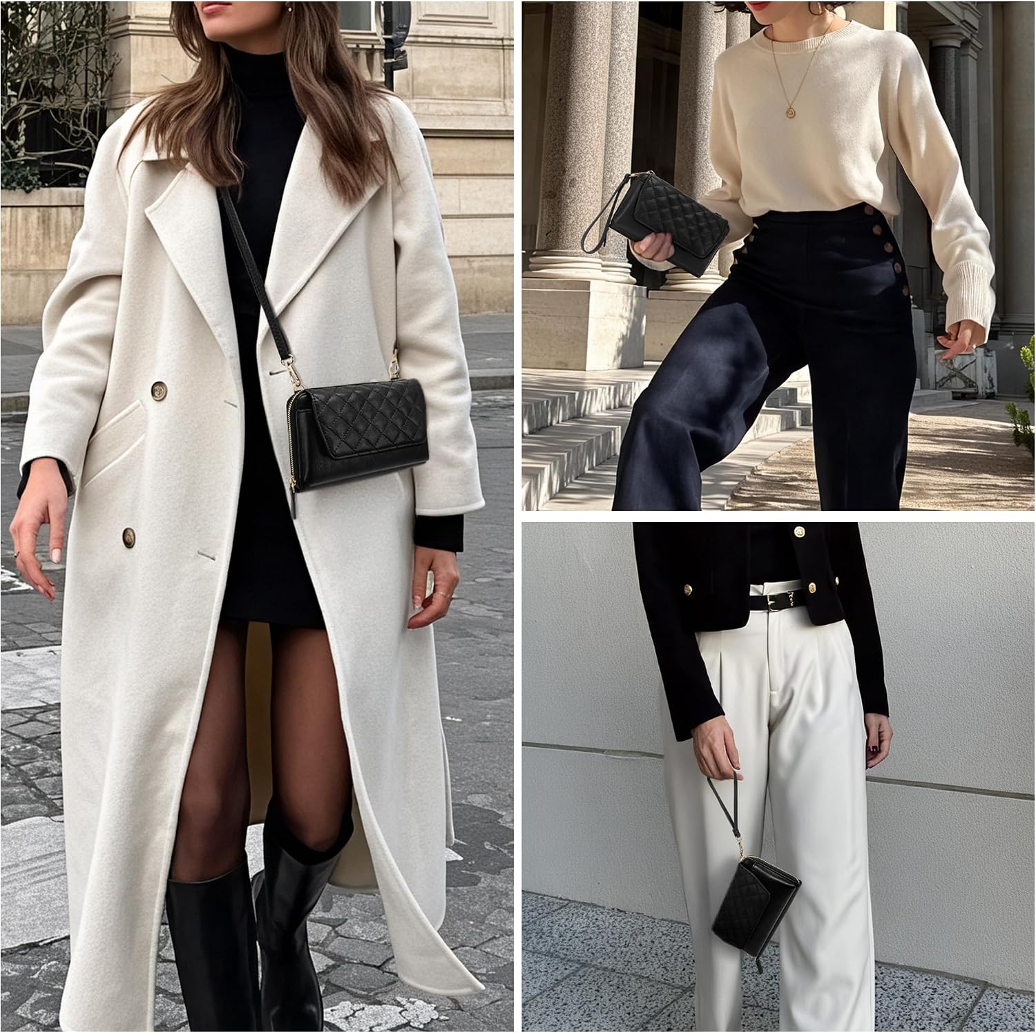 Small Crossbody Bag for Women, Vegan Leather Wristlet Wallet Clutch Purse Cell Phone Shoulder Bag