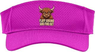 Fluff Around and Find Out Funny Scottish Highland Cow Humor Sport Sun Visor