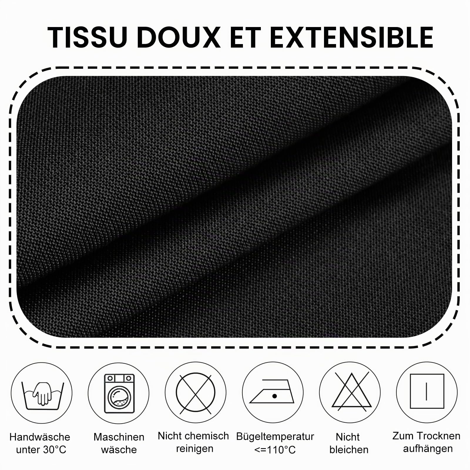 Alishomtll Lot de 6 housses de chaise extensibles avec accoudoirs - Noir
