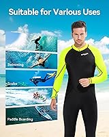 Vista 6 de COPOZZ Traje de neopreno para hombre – Traje húmedo con cremallera frontal para esnórquel, surf, equipo de buceo, paddleboarding, deportes acuáticos