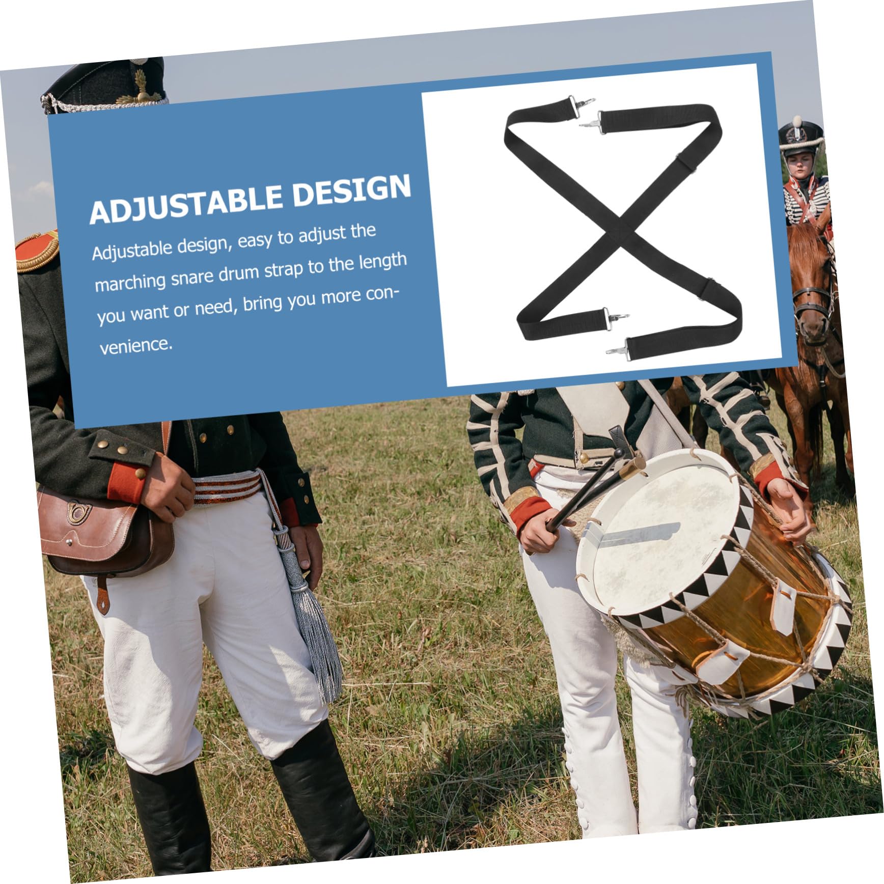 Verstellbarer Ersatz Marschtrommel Schultergurt aus Nylon mit Komfortabler Passform für Snare Drum für Parade und Performance für Alten Trommelgurt