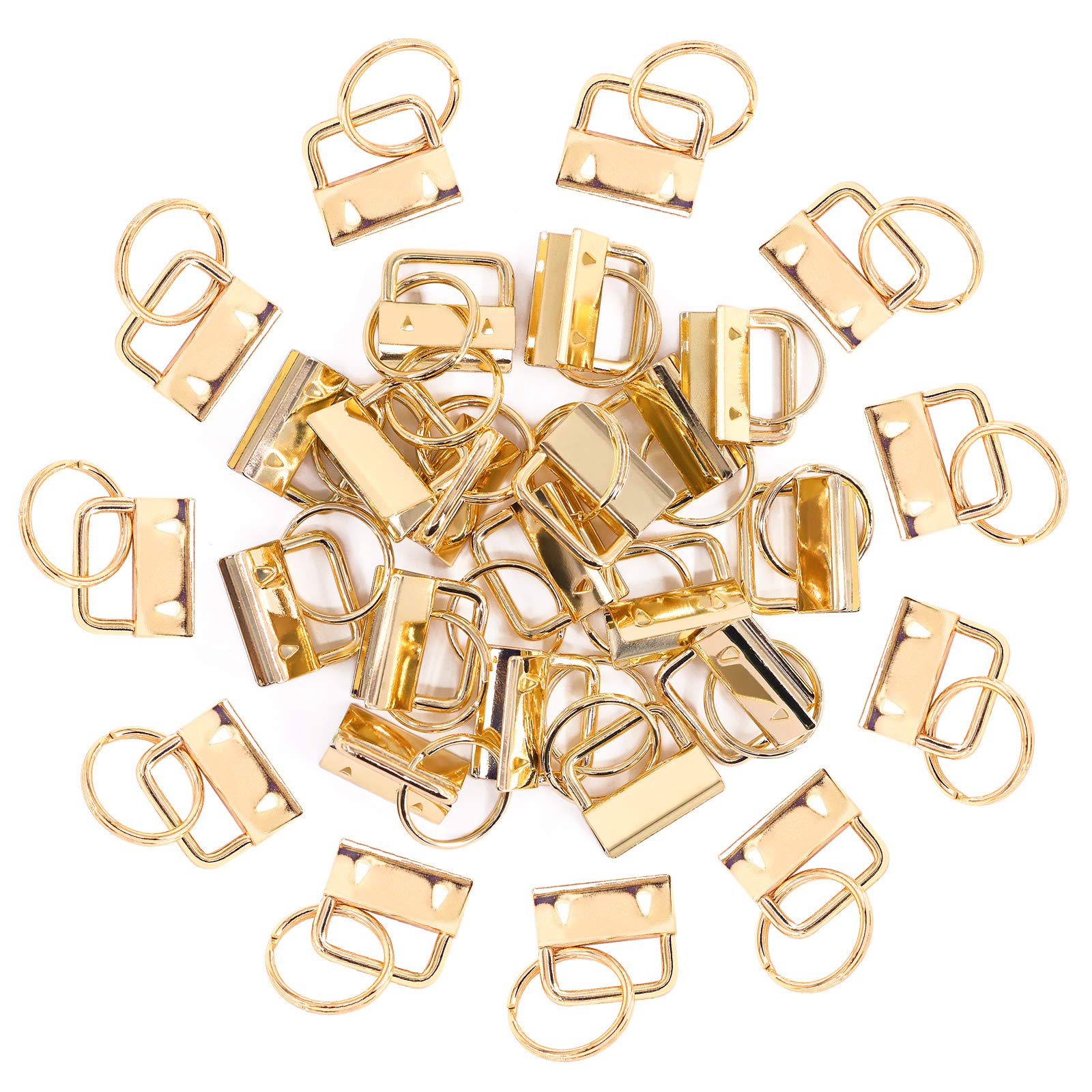 Swpeet 30Pcs Rose Gold Inch Key Fob Hardware