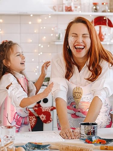Miniatura 6 de Bencailor 6 delantales de cocina de Navidad con cuello ajustable para mujeres y hombres, delantales impermeables con bolsillos, delantales de cocina