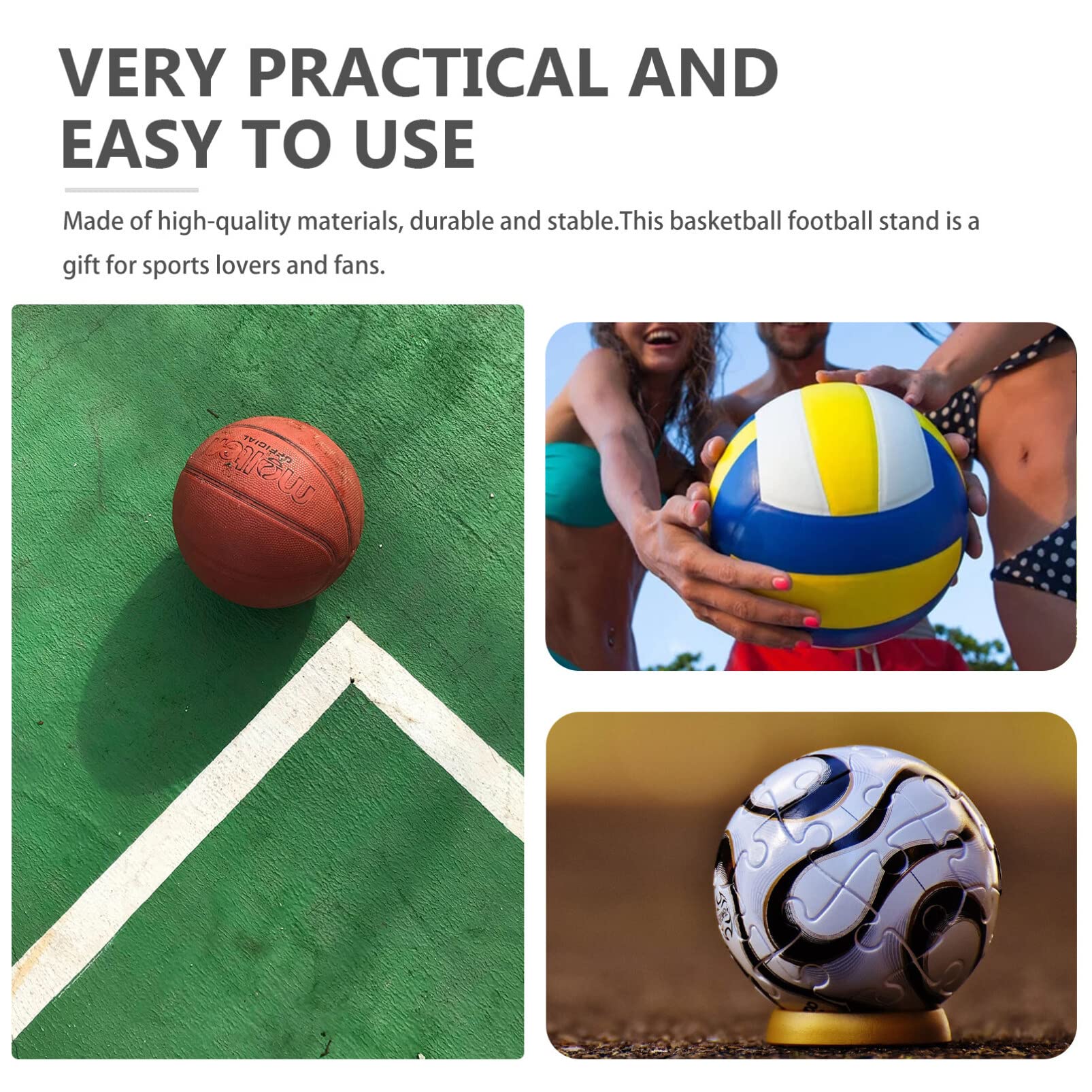 Displaystandaard Voor Ballen – Zwart | 12,7x12,7x4 Cm | Geschikt Voor Voetbal, Basketbal & Bowlingbal