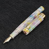 Vista 3 de Jinhao 100 - Pluma estilográfica de estilo clásico en celuloide, instrumento de escritura suave con punta #6, juego de pluma con convertidor