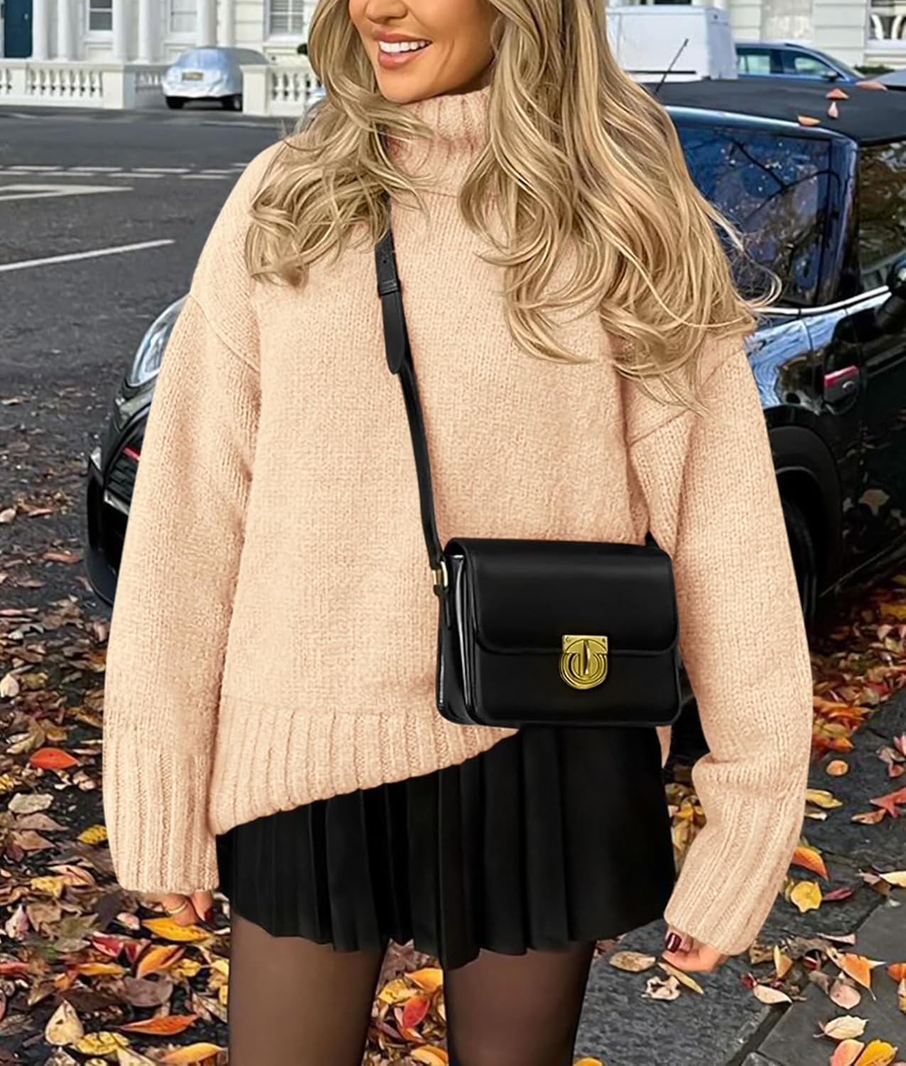 PRETTYGARDEN Women's 2025 Fall Oversized Sweaters Turtleneck Casual Long Sleeve Chunky Knit Pullover Tops Winter Clothes - Image 6