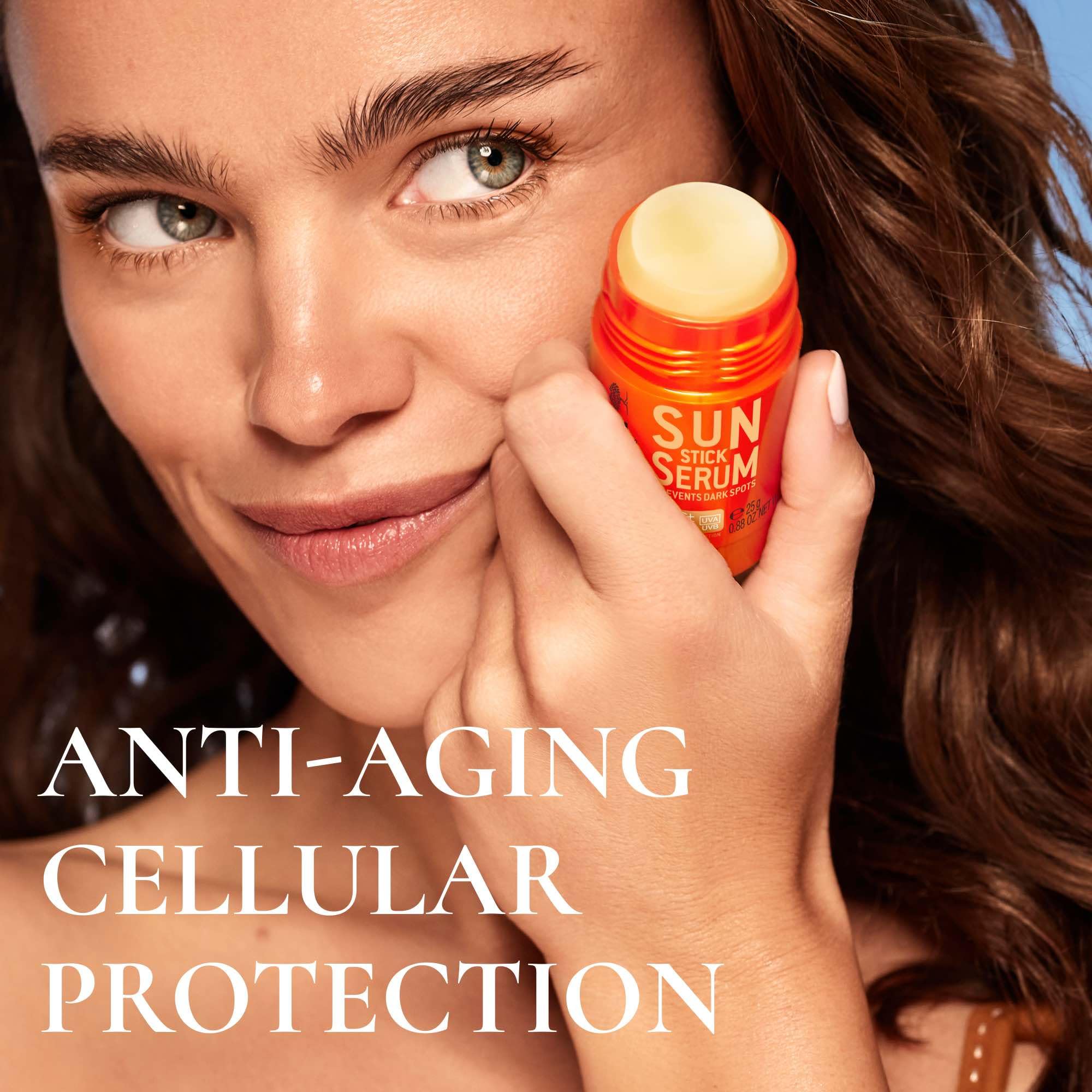 Nuxe Sun Stick Serum SPF50 25 g, niewidoczny krem przeciwsłoneczny do codziennej ochrony, z ekstraktami z ryżu i rozmarynu, wodoodporny, odporny na ciemne plamy, odporny na fotostarzenie, nietłusty i
