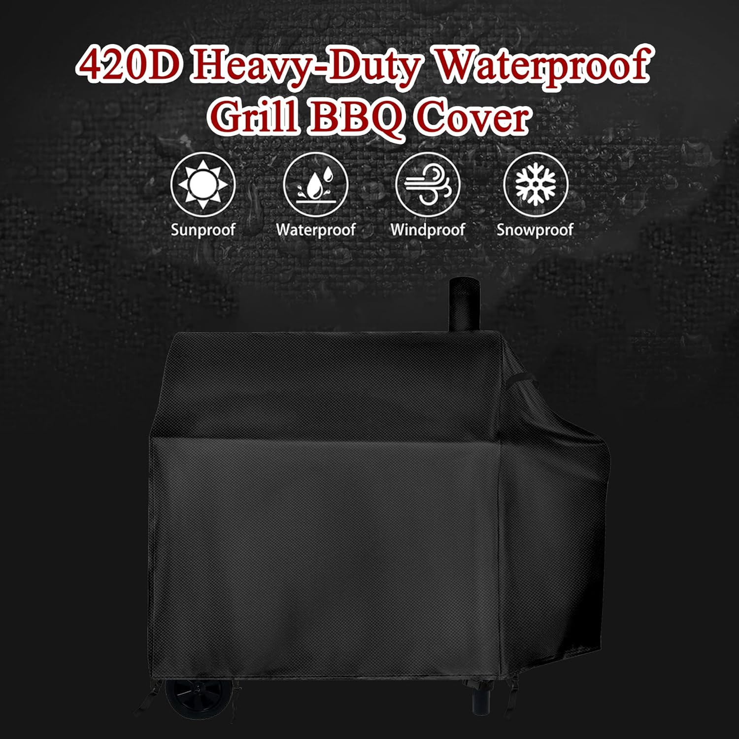 Charcoal Grill Cover for Royal Gourmet CC1830V 30 Charcoal Grill, Outdoor Grill Waterproof BBQ Grill Cover Barbeque Cover(44" Lx 28" W x 43" H)