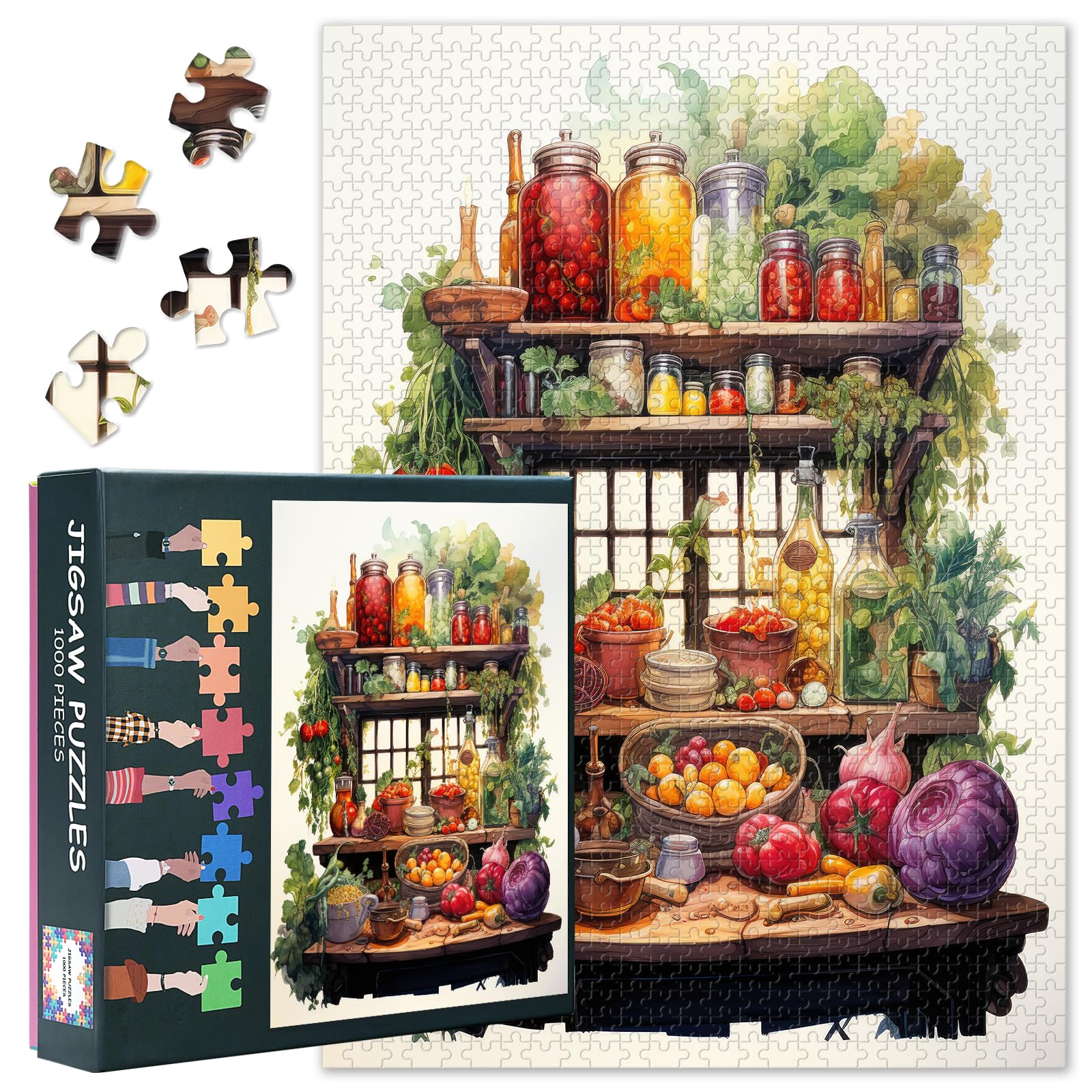 Vegetables Art 1000 Piece Jigsaw Puzzles for Adults, Family Challenging Puzzle Game (Colorful Food), Birthday Party Gift for Men Women Home Decor 27.5x19.7 Inch (Fruit Series)