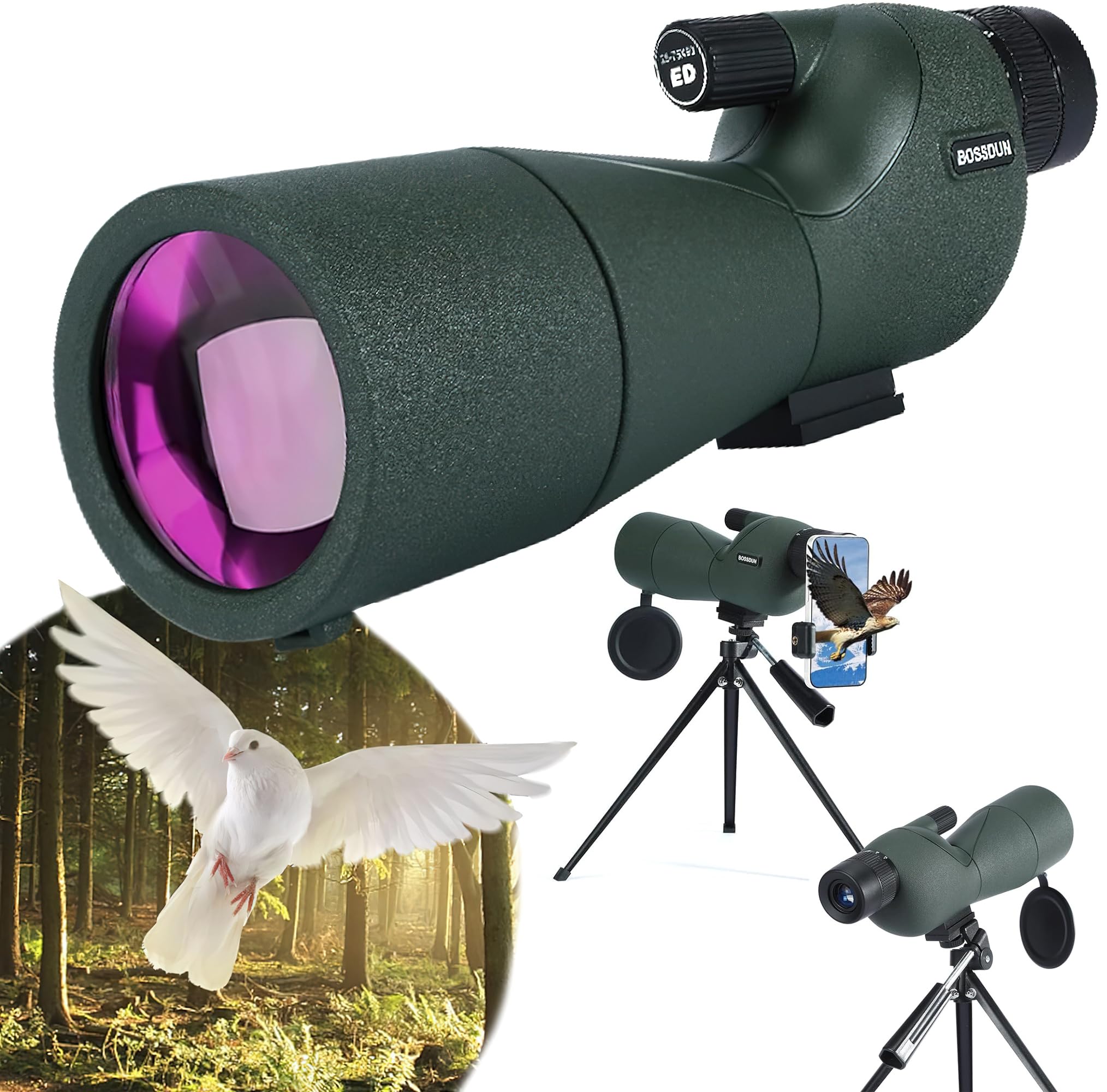 Monoculars for Long Distance - 25-75x60 Monocular Telescope with Tripod, Extra-Wide View Spotting Scope for Camping, Wildlife, Bird Watching, Hunting, Travelling