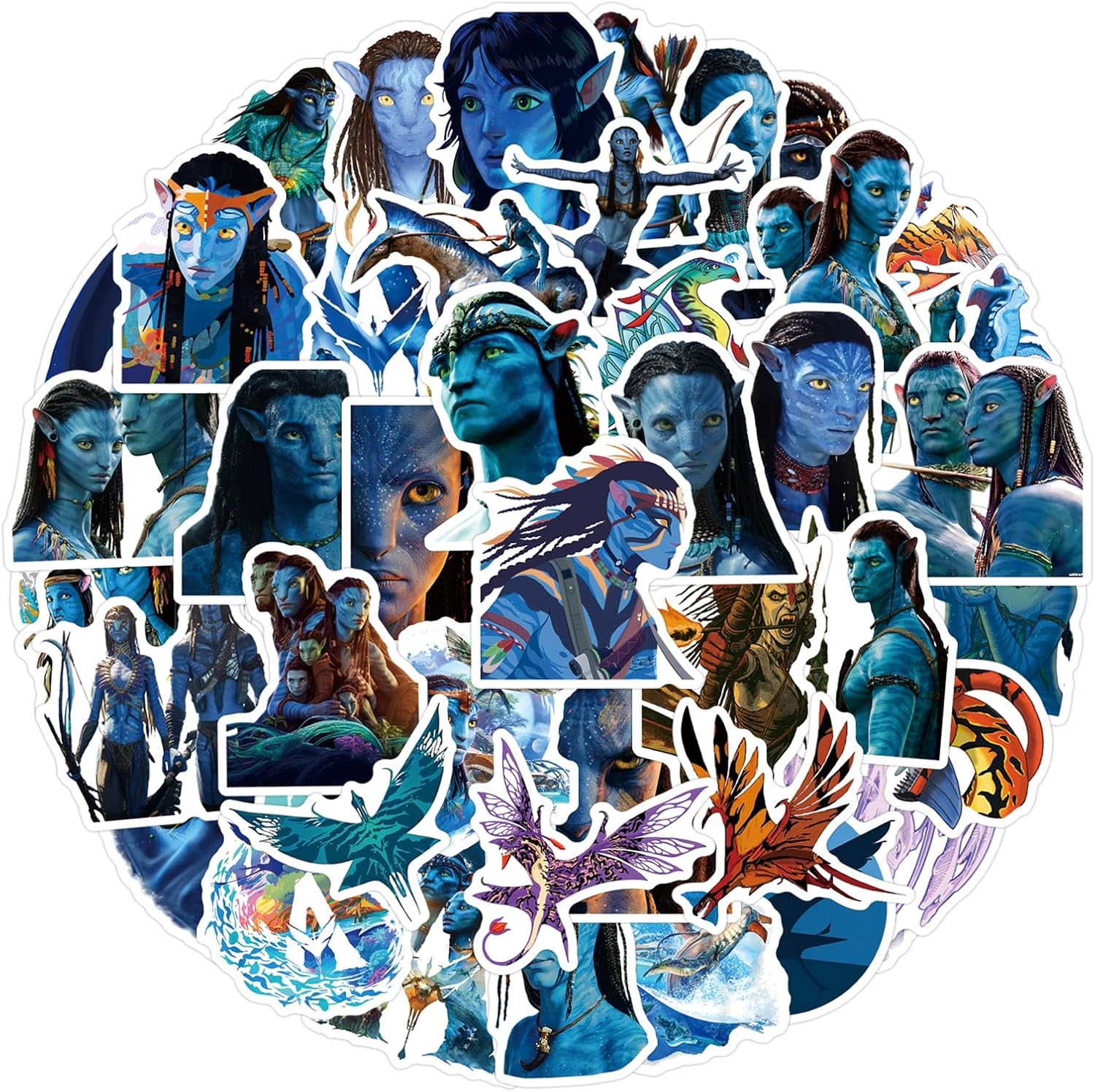 55PCS Movie Avatar Stickers,Water Bottle Stickers Waterproof Vinyl Decals, Movie Anime Stickers for Laptop, Phone, Journal, Skateboard, Guitar, Bike (Gray) image 5