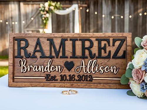 Miniatura 2 de Regalo de despedida de soltera | Regalo de boda personalizado con apellido grabado | Aniversario | Regalos de compromiso | Regalo del día de San