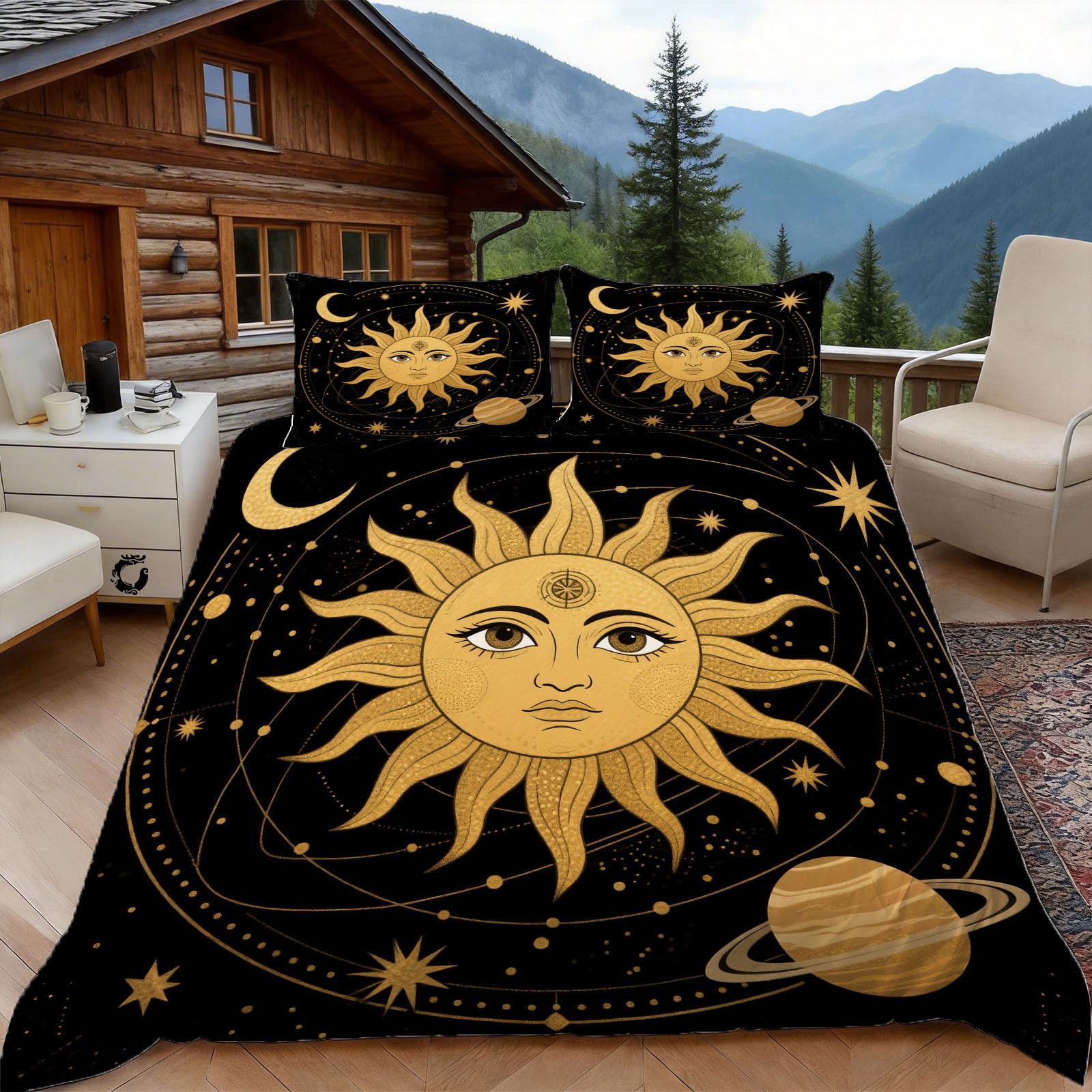 Housse de couette 140x200 microfibre soleil pour lit simple
