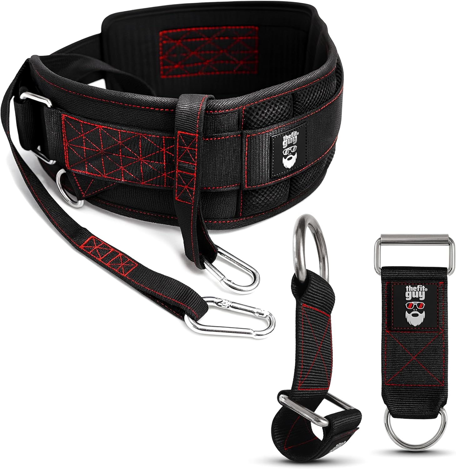 THEFITGUY Ultimate Dip Belt & Dumbbell Straps Bundle – For Loading Plates, Dumbbells & Barbells | Secure Fit, Horizontal Weight, Built for Heavy Dips & Squats