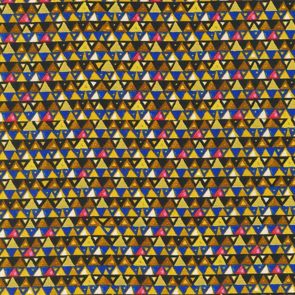 Robert Kaufman Fabrics Gustav Klimt Stoclet Frieze Triangles Cobalt
