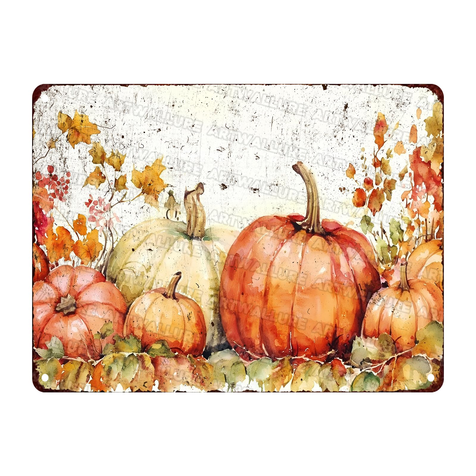 Vintage Pumpkins Tin Sign Thanksgiving Autumn Farmhouse Metal Tin Sign for Pub Club Cafe bar Home Wall Art Decoration Poster 12x16inch