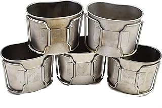 Original Dutch Army Stainless Steel Canteen Cup Cooker Genuine Military Issue Mug Camping Bushcraft Grade 1, surplus Pack ...