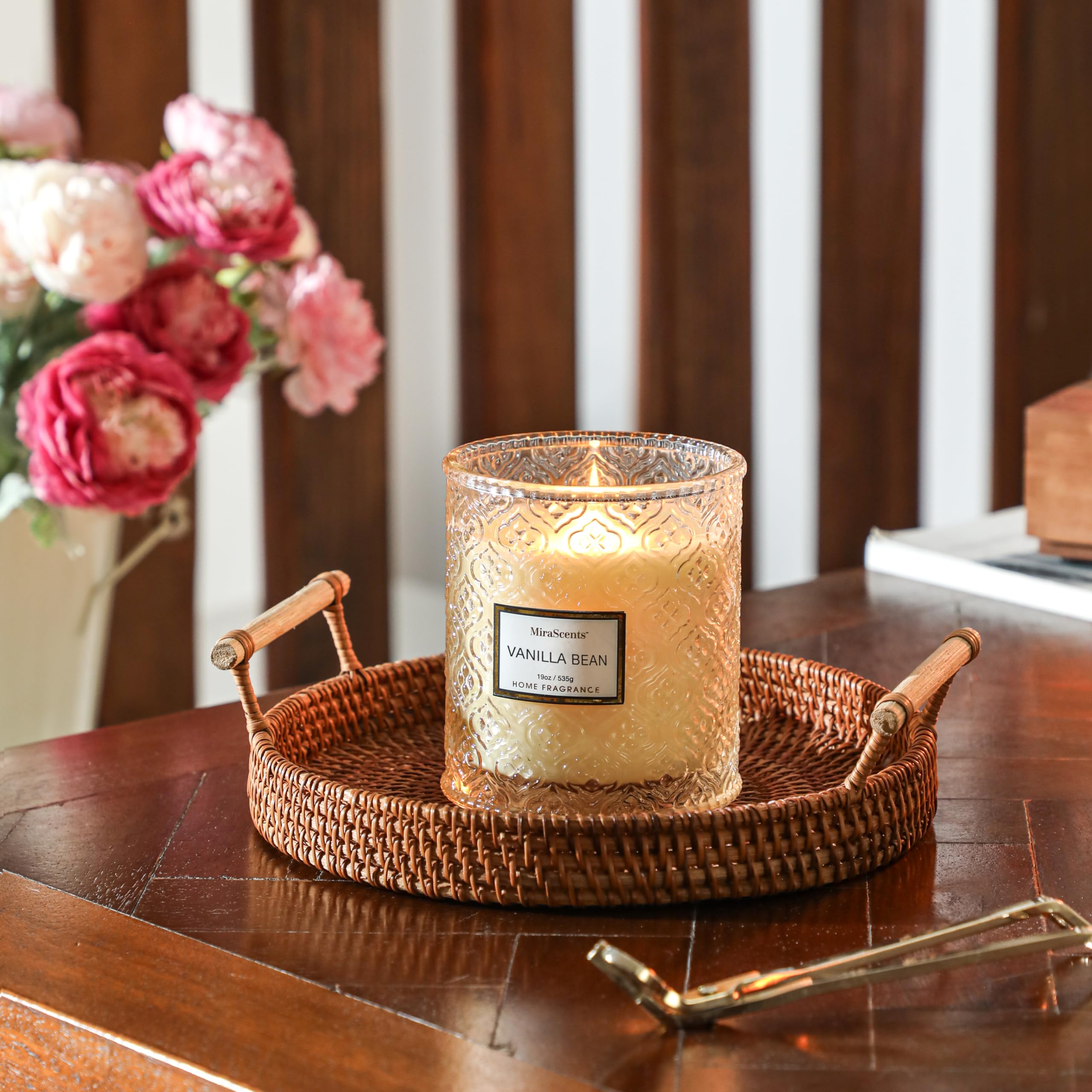 Velas perfumadas de vainilla, vaina de vainilla de invierno de 538.6 g, regalos para mujeres, velas decorativas grandes de lujo en vidrio, cera de soja natural para el hogar