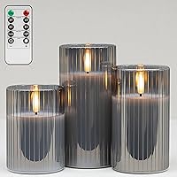Vista 8 de ANGELLOONG Velas sin llama con control remoto para decoración de mesa, velas falsas parpadeantes que funcionan con pilas, velas de batería