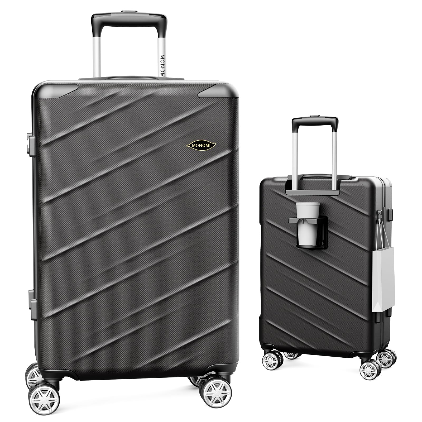 [MONOMI] キャリーケース Sサイズ 40L 機内持込サイズ  ブラック Amazon | [MONOMI] スーツケース キャリーケース 機内持ち込み