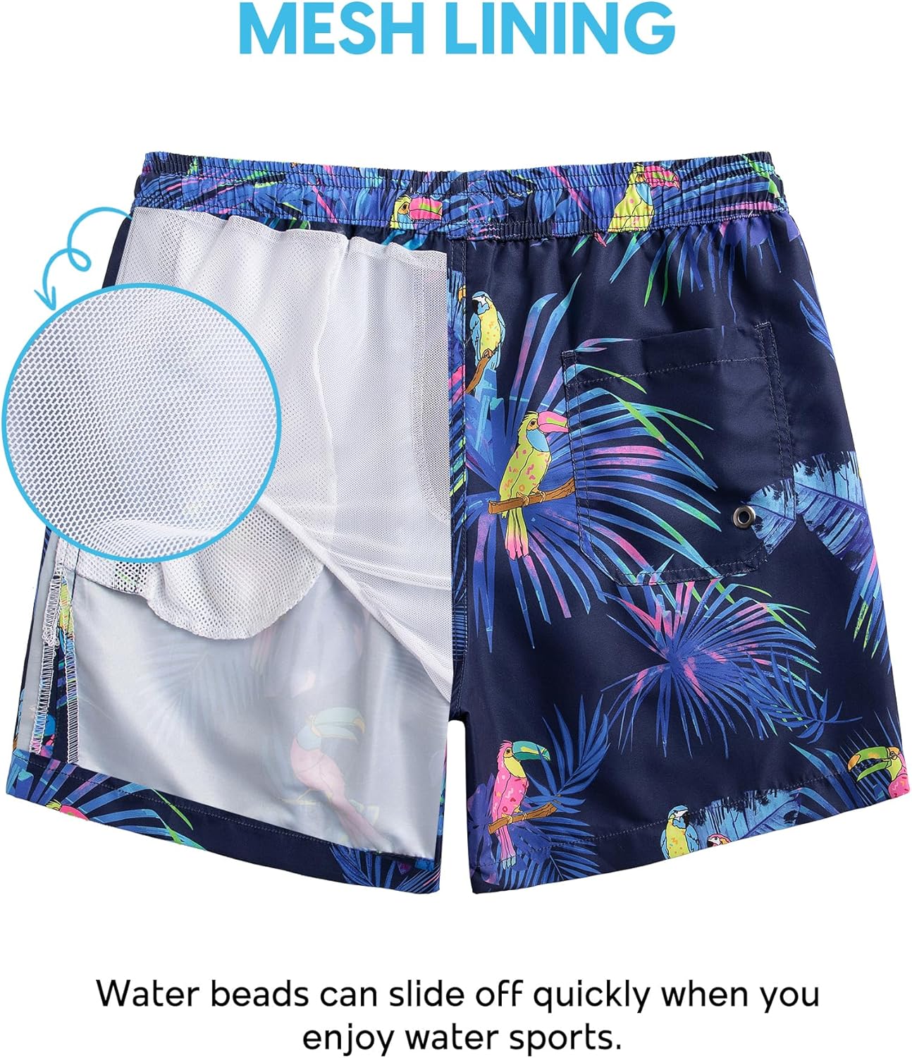 Mens Swim Trunks 5 Inch Swimming Shorts with Mesh Lining Quick Dry Bathing Suits for Men Swimwear - Image 2