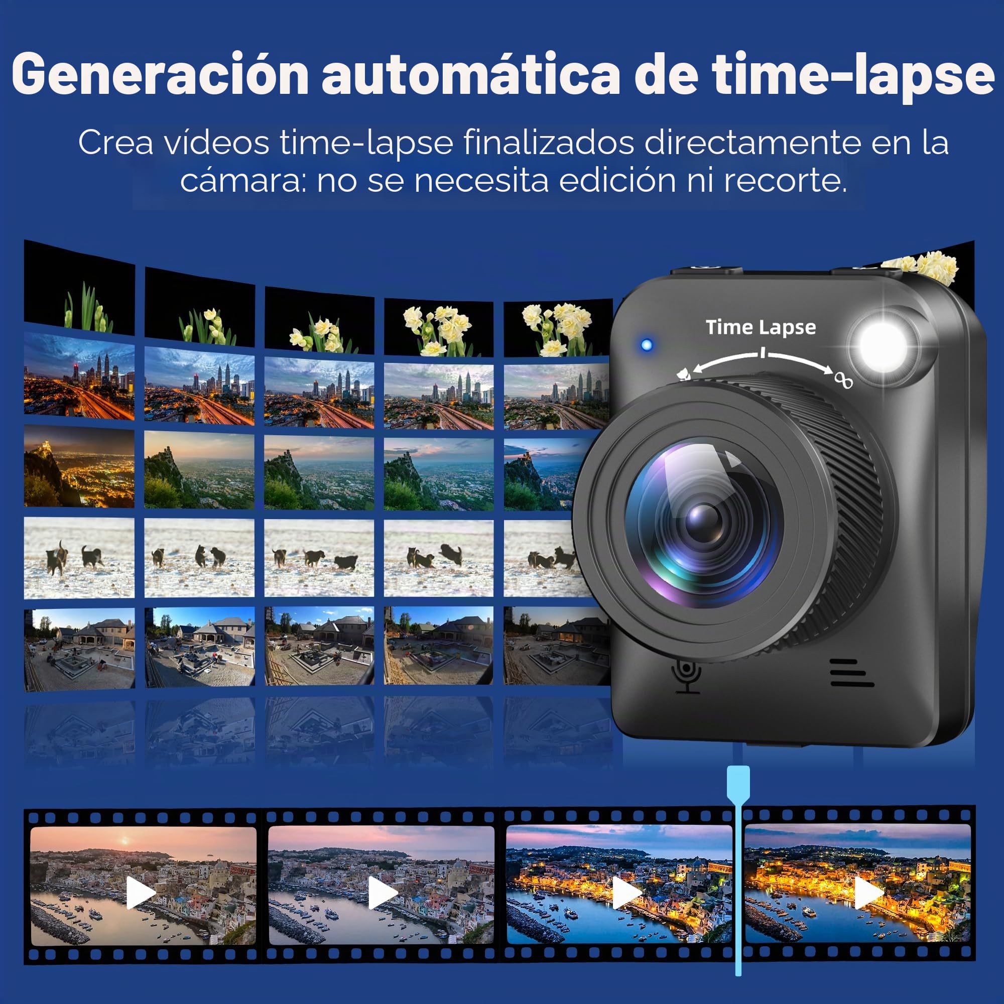 Dsoon Cámara de lapso de Tiempo, cámara 4K FHD Timelapse para Exteriores, Nivel Impermeable IP66, para Grabar construcción al Aire Libre, Clima, Planta, batería de 6 Meses, Tarjeta TF de 64 GB
