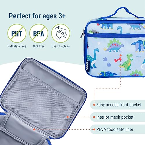 Miniatura 6 de Wildkin Paquete de lonchera con botella de agua reutilizable de 16 onzas (tierra de dinosaurio)