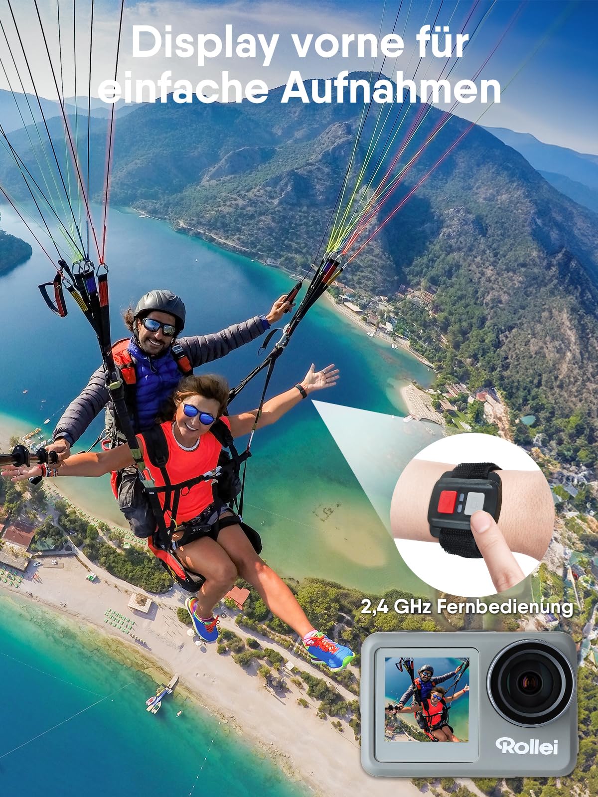 Rollei Action-Cam 9s Plus 4K 60fps Unterwasserkamera wasserdicht bis 10m Bildstabilisierung
