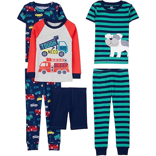 Simple Joys by Carter's Boys' 6-Piece Snug Fit Cotton Pajama Set