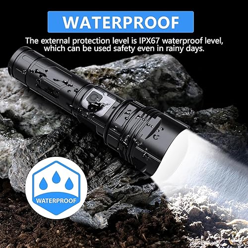 Miniatura 6 de Linterna LED - 900,000LM XHP70 linternas de alto lúmenes recargables, linterna súper brillante, potentes linternas impermeables, linternas