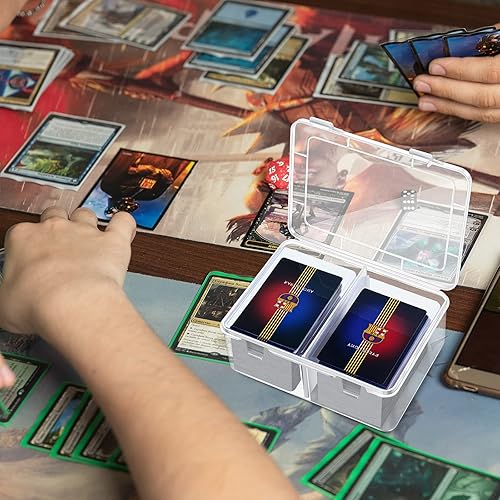 Miniatura 5 de Caja de almacenamiento de 300 tarjetas compatible con MTG TCG, caja de almacenamiento de tarjetas coleccionables de plástico transparente con