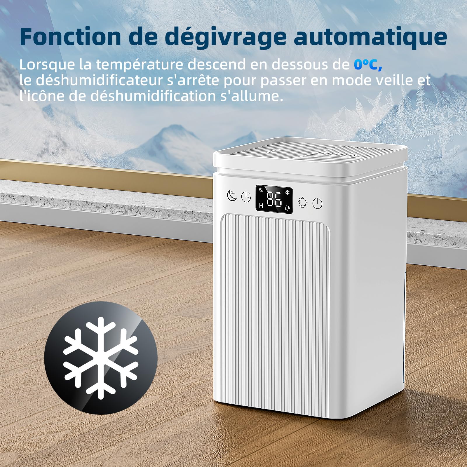 Déshumidificateur Électrique 1200 Ml, Déshumidification Silencieuse