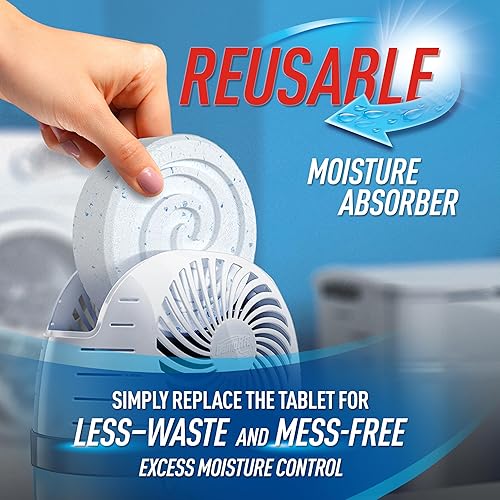 Miniatura 3 de DampRid Paquete de recambio de tableta absorbente de humedad, sin fragancia, 15.8 onzas, paquete de 4, atrae y atrapa el exceso de humedad y elimina