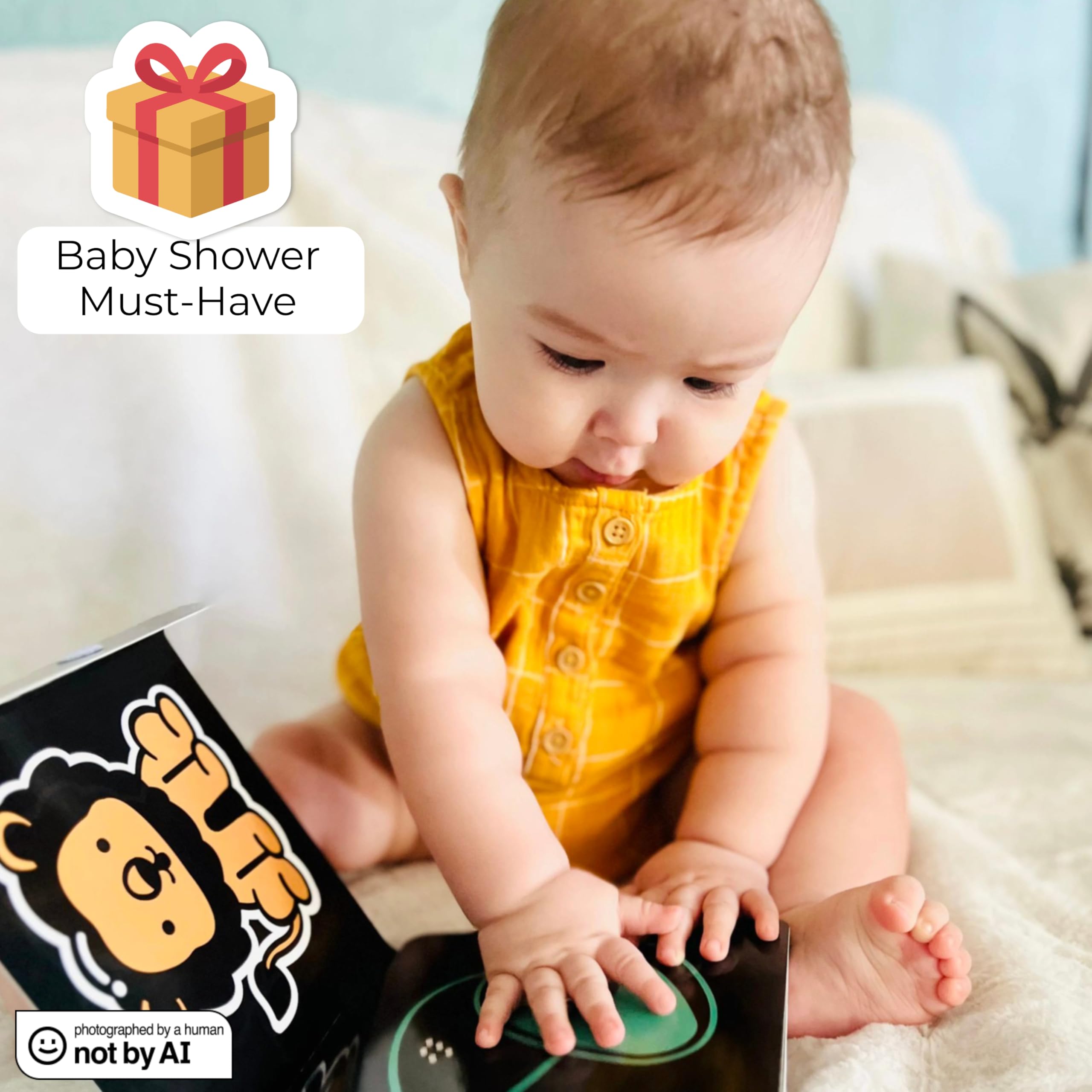The Happy Start™ - Libro infantil de alto contraste - Libro de mesa de alto contraste - Libro de mesa para niños - Juguetes para niños de alto contraste - Juguetes para el tiempo de