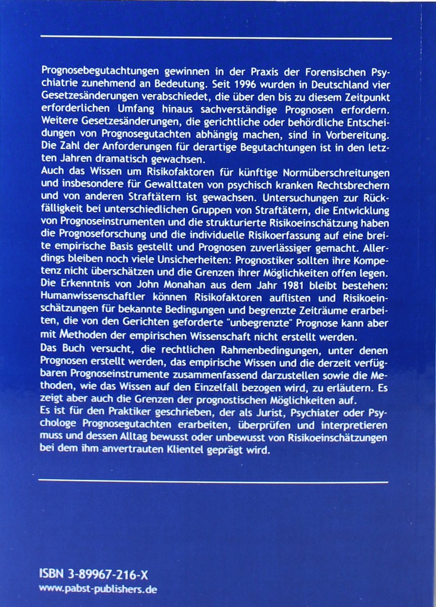 Prognosen in der Forensischen Psychiatrie - Ein Handbuch für die Praxis