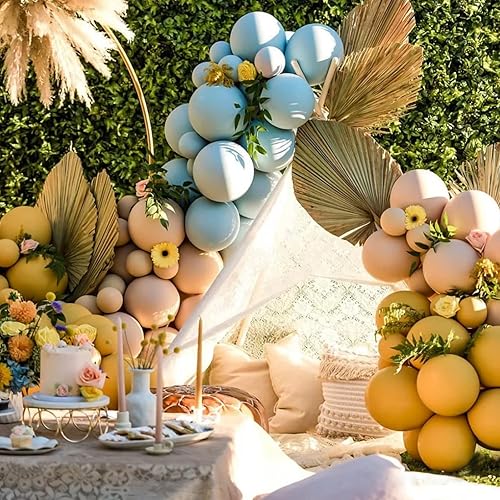 Miniatura 7 de 100 globos de color amarillo mostaza de 18 pulgadas + 12 pulgadas + 10 pulgadas + 5 pulgadas de látex para fiesta, globos de cumpleaños, globos de