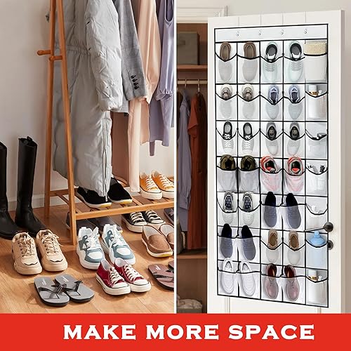 Miniatura 7 de Organizador de zapatos de 35 bolsillos sobre la puerta zapatero de almacenamiento para colgar en la puerta organizador de zapatos de gran capacidad
