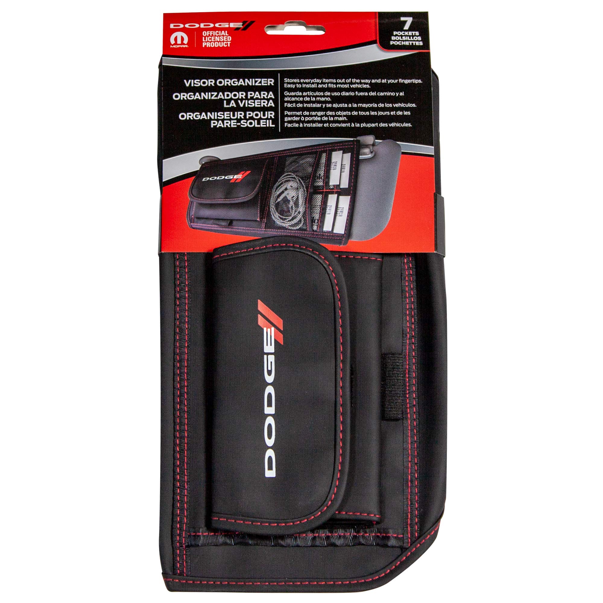 Plasticolor 006193R01 Dodge Logo Car Truck or SUV Sun Visor Organizer Auto Interior Pocket Organizer Registration Document Holder — view 3
