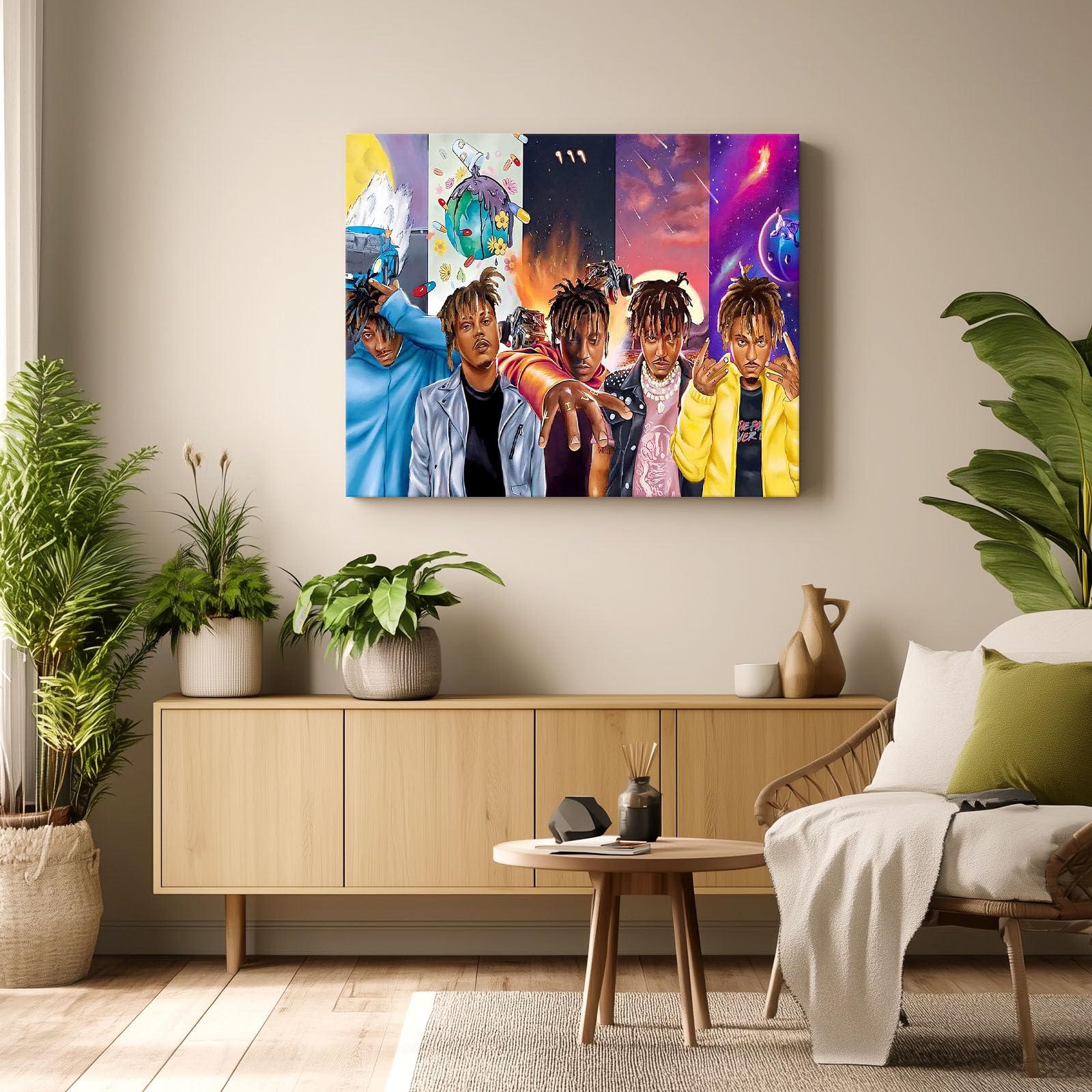 Amazon.co.jp: Juice WRLD キャンバスウォールアート装飾 - コラージュ 